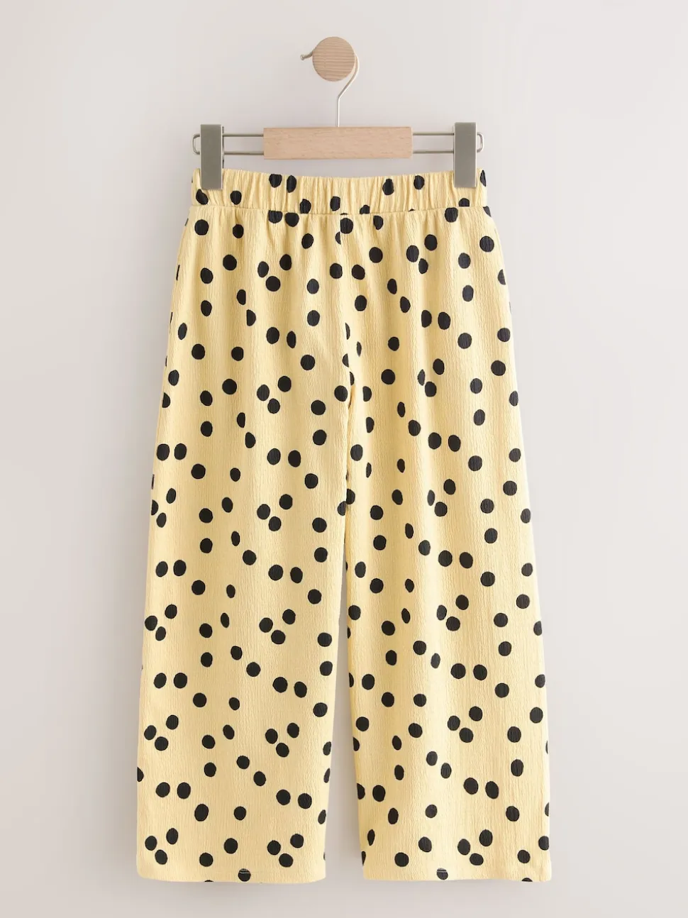 Yellow Spot Wide Leg Textured Trousers (3-16yrs)