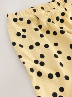 Yellow Spot Wide Leg Textured Trousers (3-16yrs)