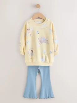 Yellow/Blue Fairy Sweatshirt & Flare Leggings Set (3mths-7yrs)