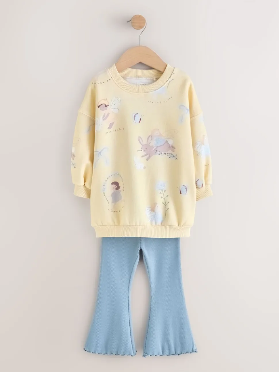 Yellow/Blue Fairy Sweatshirt & Flare Leggings Set (3mths-7yrs)