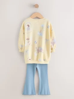 Yellow/Blue Fairy Sweatshirt & Flare Leggings Set (3mths-7yrs)