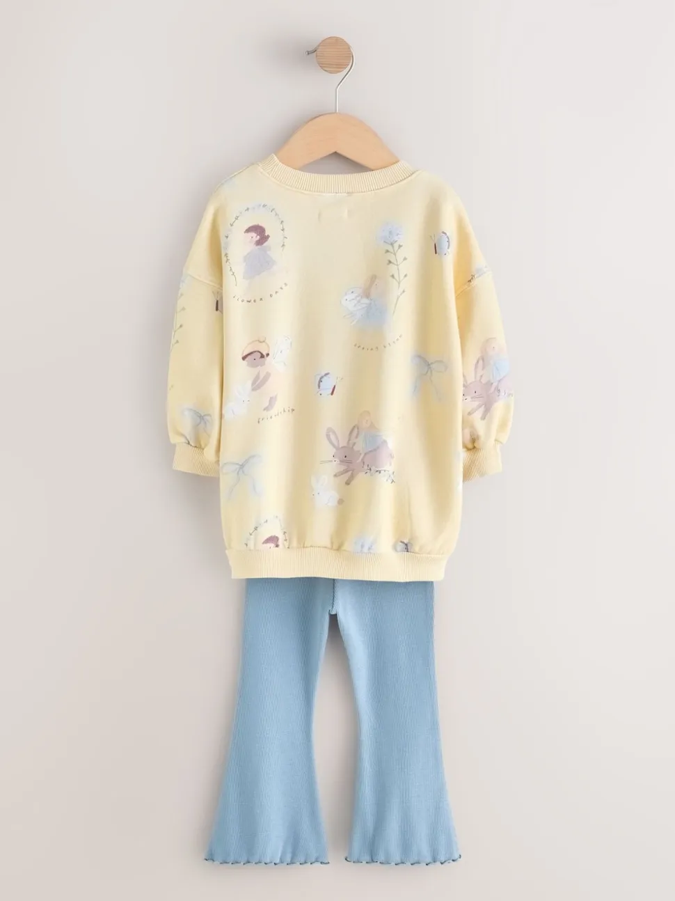 Yellow/Blue Fairy Sweatshirt & Flare Leggings Set (3mths-7yrs)