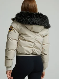 Zavetti Canada Girls Cream Arabella Hooded Bomber Jacket