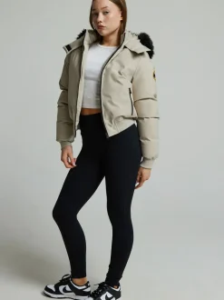 Zavetti Canada Girls Cream Arabella Hooded Bomber Jacket